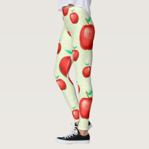 Elegante Äpfel Muster Honeycomb Hintergrund   Leggings