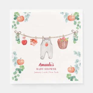 Elegante Apfelgarten-Wäscheleine-Baby-Party Serviette