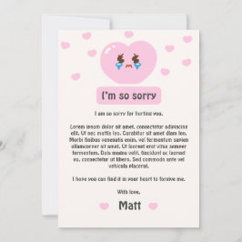 Elegante Apology Card Feiertagskarte