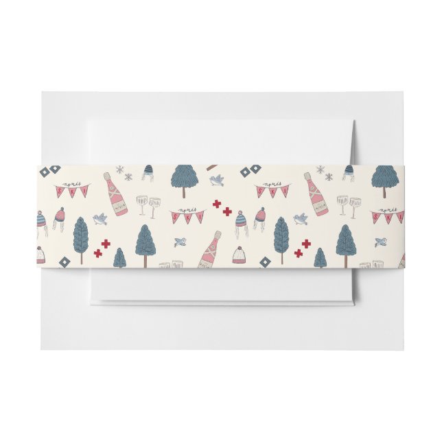 Elegante Apres Ski Bachelorette Einladungsbanderole (Vorderseite Beispiel)