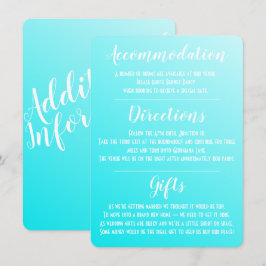Elegante Aqua Blue Enclosure Card Einladung