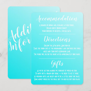 Elegante Aqua Blue Enclosure Card Einladung