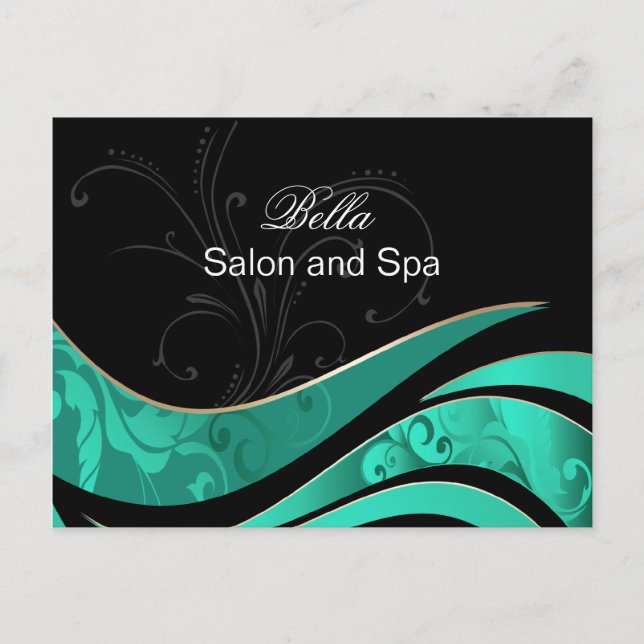 élégante aqua fleurishbusiness ThankYou Cartes (Devant)