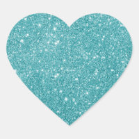Elegante Aqua Glitzer Heart Sticker
