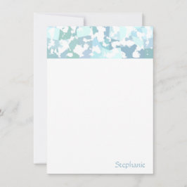 Elegante Aqua Gray und White Abstrakt Geometric Mitteilungskarte