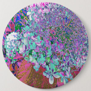 Elegante Aqua- und Purpur-Limelight-Hortensien-Det Button