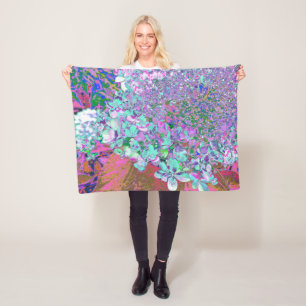 Elegante Aqua- und Purpur-Limelight-Hortensien-Det Fleecedecke