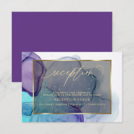 Elegante Aqua und tiefer Lila Empfang Einladung