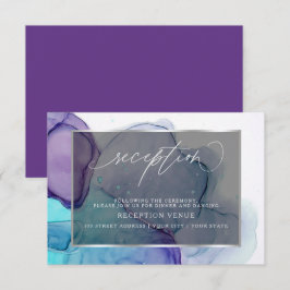 Elegante Aqua und tiefer Lila Empfang Einladung