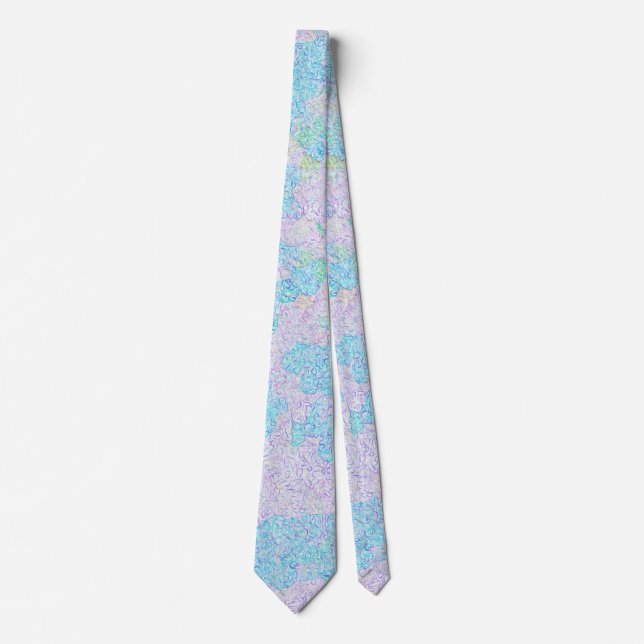 Elegante Aqua winzige abstrakte Linien Krawatte (Vorderseite)