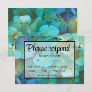 Elegante Aquamarin-blaue Hydrangeas-Blume UAWG RSVP Karte