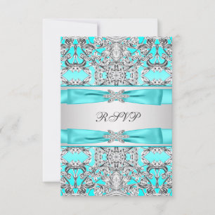 Elegante Aquamarin Blue UAWG RSVP Karte