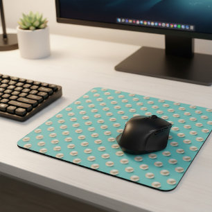 Elegante Aquamarin & Perlen Mousepad