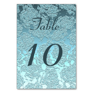 Elegante Aquamarin türkisfarbene Hochzeitsempfehlu Tischnummer