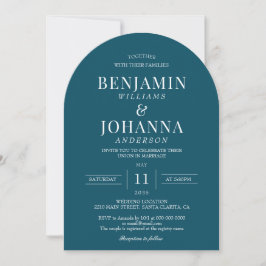 Elegante Aquamarine Arch Wedding Einladung