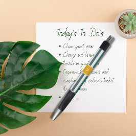 Elegante Aquamarine Blues White Striped Monogram B Kugelschreiber