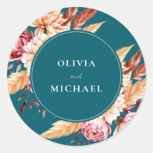 Elegante Aquamarine Boho Chic Floral Wedding