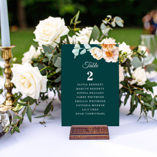 Elegante Aquamarine Burnt Orange Table Plan Hochze Tischnummer