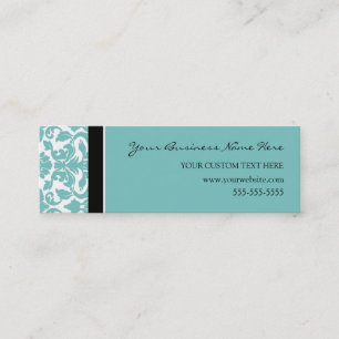 Elegante aquamarine Damast-Geschäfts-Karten Mini Visitenkarte