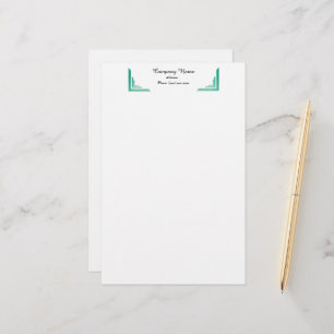 Elegante Aquamarine Eckbrücke Berufliche Geschicht Briefpapier