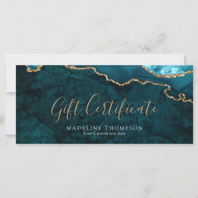 Elegante Aquamarine Geschenkkarte (Vorderseite)