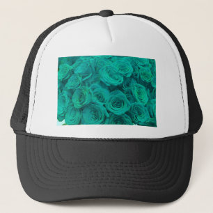 Elegante aquamarine grüne Rose Truckerkappe