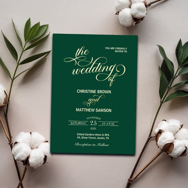 Elegante Aquamarine Hochzeit Folieneinladung (Von Creator hochgeladen)