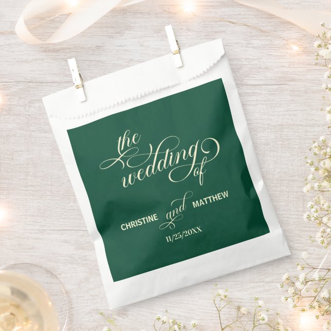 Elegante Aquamarine Hochzeit Geschenktütchen (Ausgeschnitten)