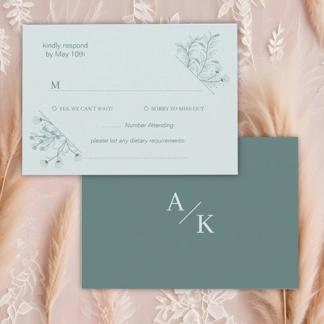 Elegante Aquamarine Hochzeit RSVP Karte (Von Creator hochgeladen)