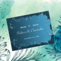 Elegante Aquamarine Hochzeit speichern Sie das Dat