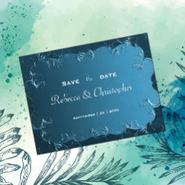 Elegante Aquamarine Hochzeit speichern Sie das Dat Ankündigungspostkarte