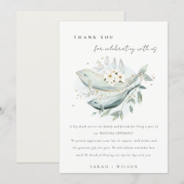 Elegante Aquamarine Hochzeit unter Wasser Dankeskarte