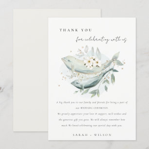 Elegante Aquamarine Hochzeit unter Wasser Dankeskarte