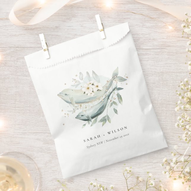 Elegante Aquamarine Hochzeit unter Wasser Geschenktütchen (Ausgeschnitten)