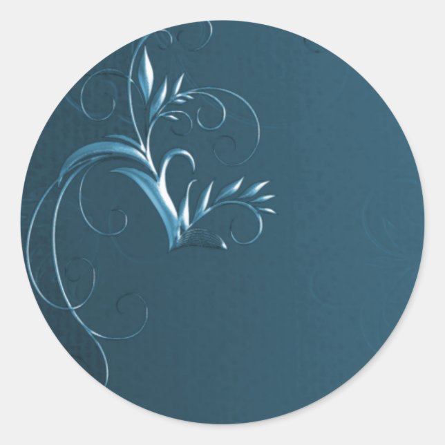 Elegante Aquamarine Hochzeiten Umschlag Aufkleber (Vorderseite)