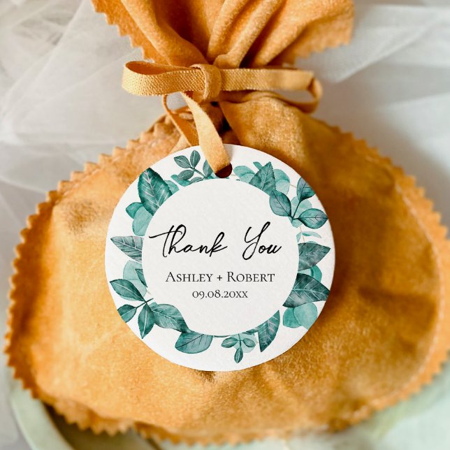 Elegante Aquamarine Landschaft Wasserfarben Modern Geschenkanhänger (Von Creator hochgeladen)