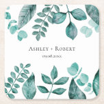 Elegante Aquamarine Landschaft Wasserfarben Modern Rechteckiger Pappuntersetzer<br><div class="desc">Die schöne aquamarine Vegetation ist eine elegante Erklärung für Ihre Hochzeit. Sie können mit Ihren Informationen personalisieren und den Wortlaut ändern,  um Ihre Veranstaltung zu Anzug zu bringen.</div>