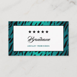 Elegante Aquamarine Ombre Zebra Frame modische Tre Visitenkarte