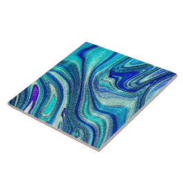 Elegante Aquamarine Paua Rainbow Muschel Inspirier Fliese