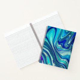 Elegante Aquamarine Paua Rainbow Muschel Inspirier Notizbuch