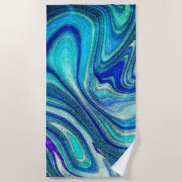 Elegante Aquamarine Paua Rainbow Muschel Inspirier Strandtuch