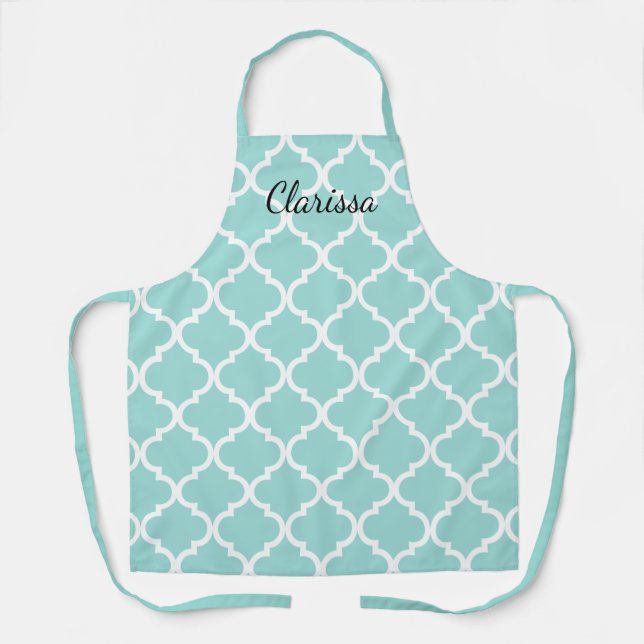 Elegante aquamarine Quartofolien-Küche Schürze (Vorderseite)
