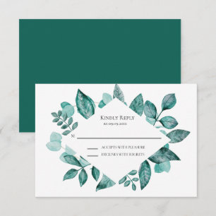 Elegante Aquamarine Reaktion auf die Vegetation, W RSVP Karte