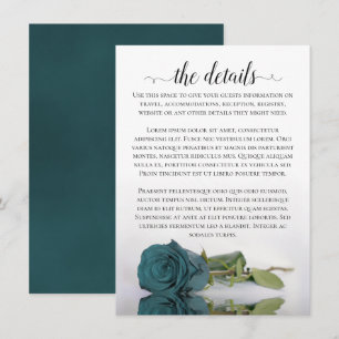 Elegante Aquamarine Reflektion der Rose Hochzeiten Begleitkarte
