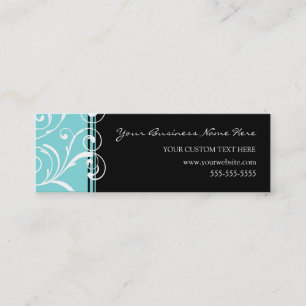 Elegante aquamarine schwarze mini visitenkarte