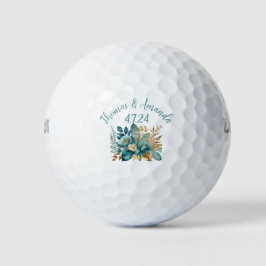 Elegante Aquamarine und goldene Gastgeschenk Hochz Golfball