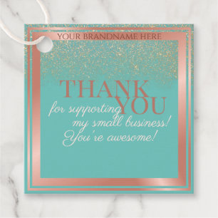 Elegante Aquamarine und Rose Gold Packaging Vielen Geschenkanhänger