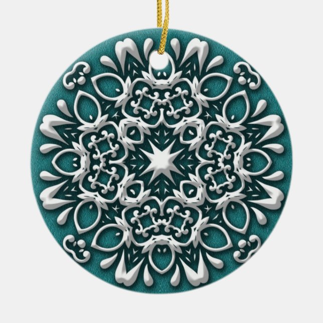 Elegante Aquamarine und silberne Weihnachtsschmuck (Vorne)