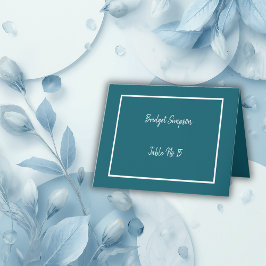 elegante, aquamarine und weiße Gästekarten Dankeskarte