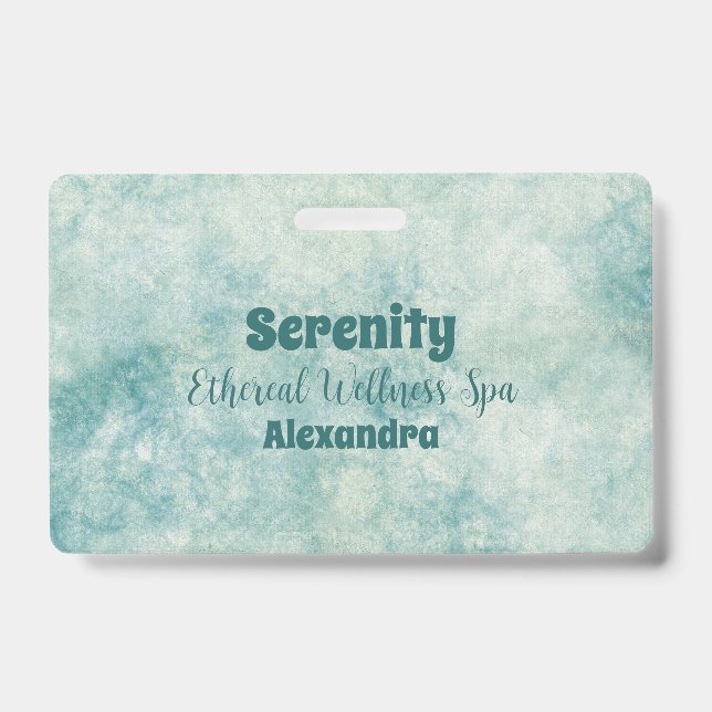 Elegante Aquamarine Wasserfarbe Ausweis (Vorderseite)